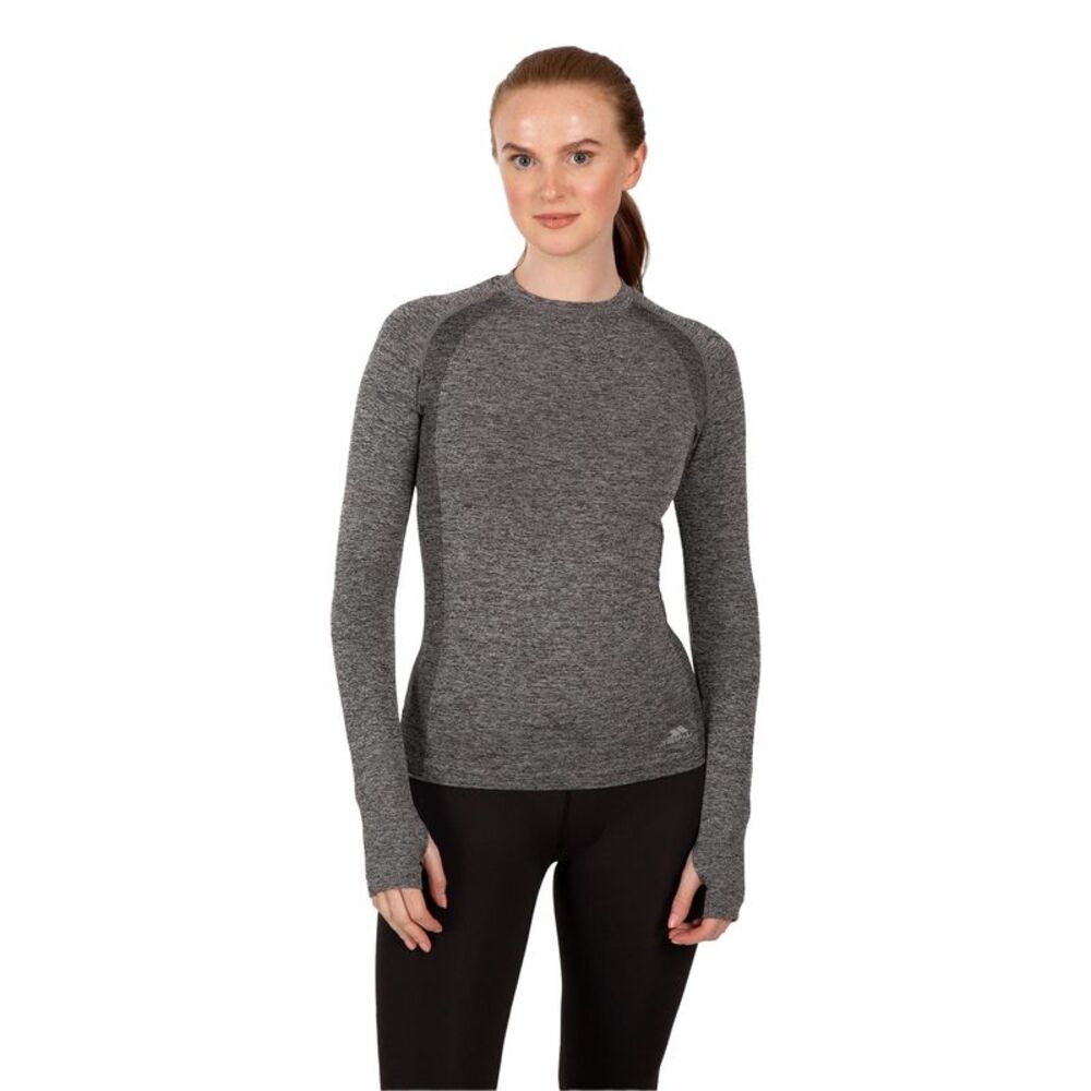 Trespass Womens/Ladies Seamless Slim Base Layer Top / Black Marl